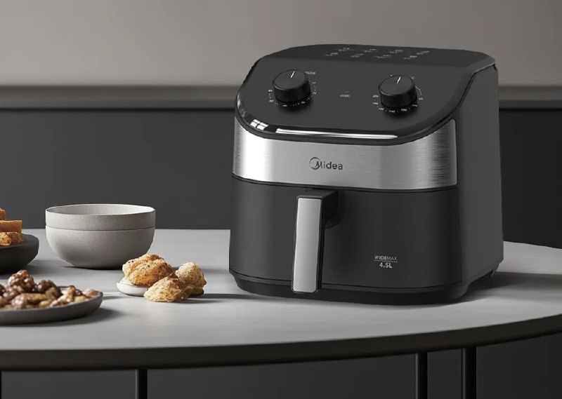 Fritadeira Air Fryer 4,5l Widemax Com Interior De Alumínio 1500w Midea