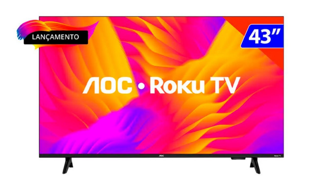 Tv Smart 43 Polegadas Aoc Roku Hd Wi-fi 43s5155/78g
