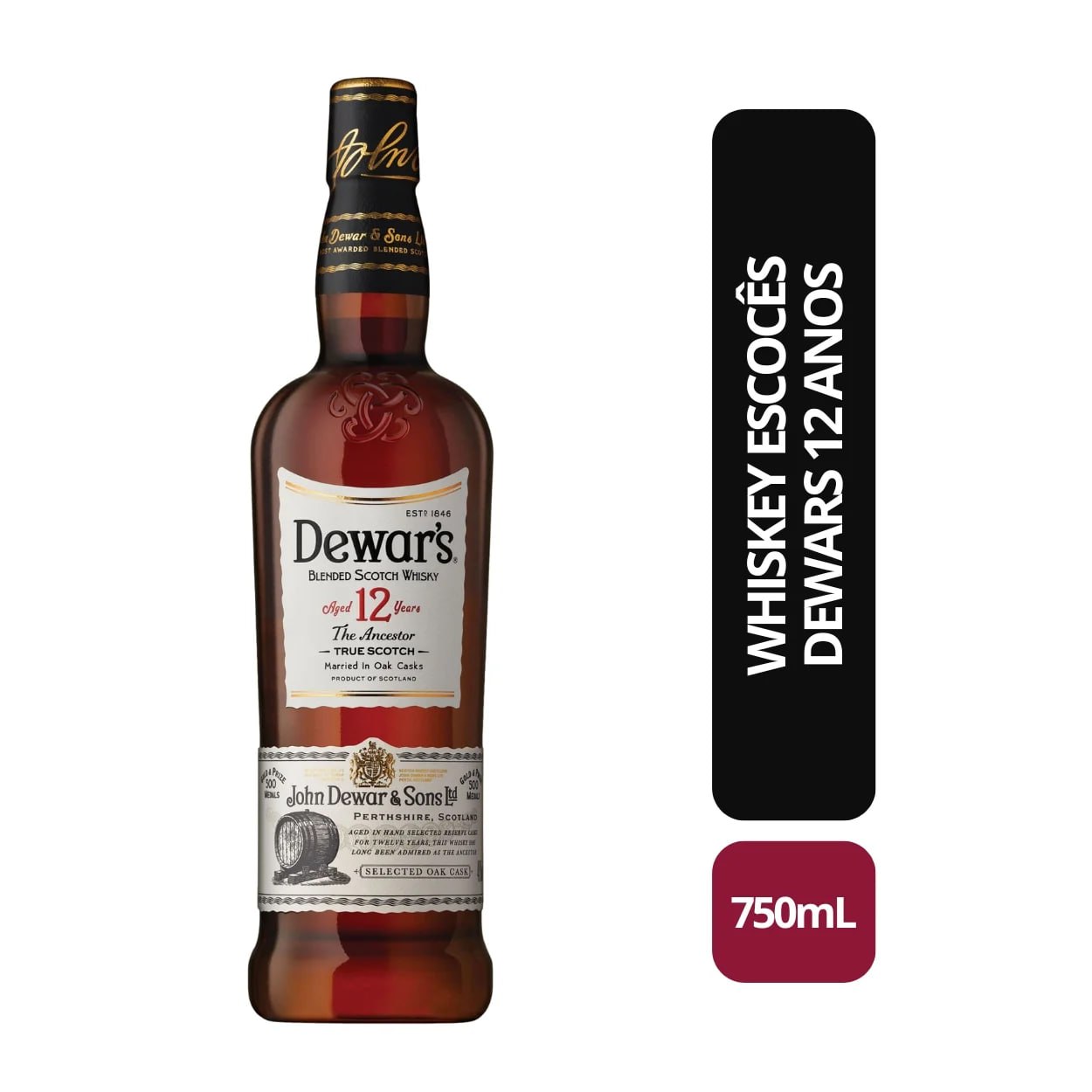 Whisky Dewars 12 anos 750ml