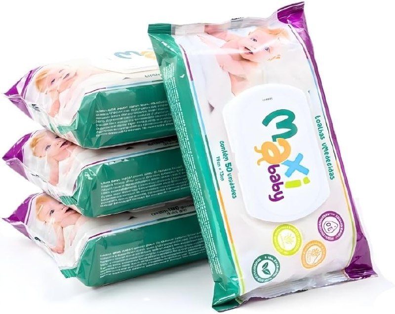 Kit 4 Toalhas Umedecidas Hipoalergênico 50un Cada Maxi Baby