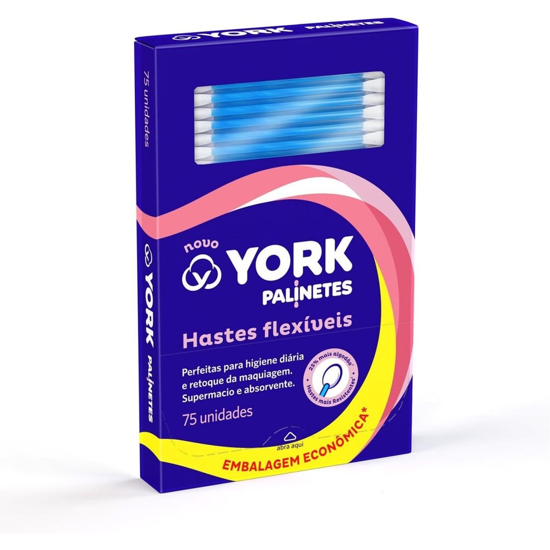 York Hastes Flexíveis De Algodão Palinetes 75 Unidades