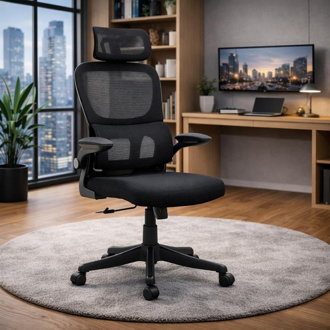 Cadeira de Escritório Ergonômica Florença, Tela Mesh Premium, Apoio Lombar Ajustável, Suporta 120kg
