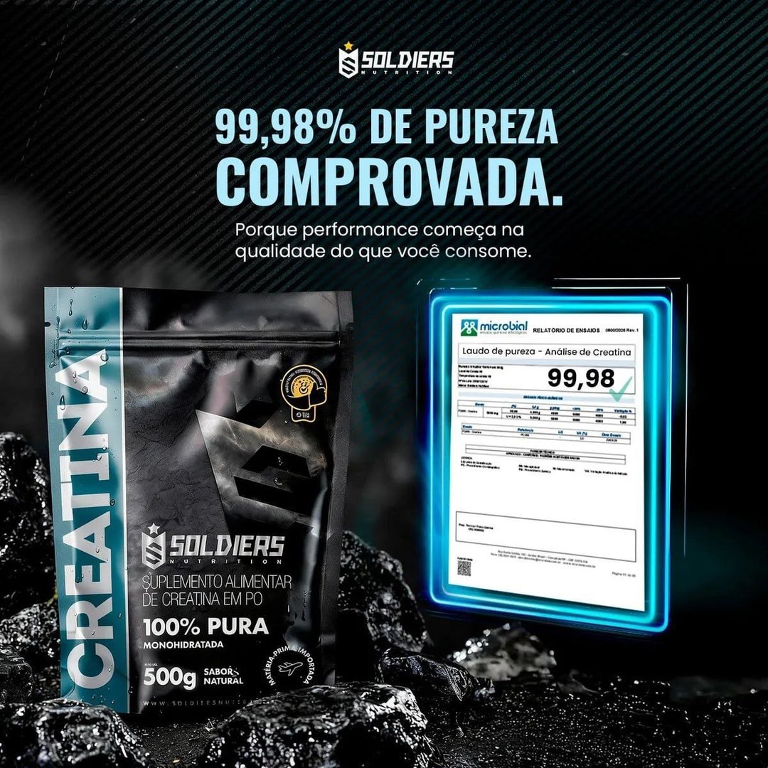 Creatina Monohidratada 500g 100% Pura Importada Soldiers Nutrition