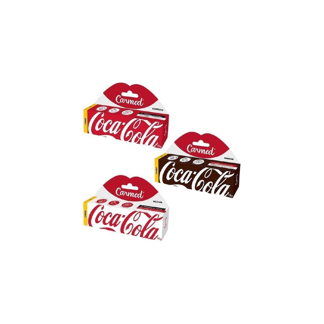 Kit 3 und Hidratante Labial Carmed Coca-Cola 10g