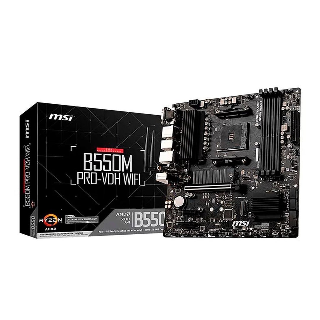 Placa Mãe MSI B550M PRO-Vdh WIFI, Chipset B550, Socket AM4, AMD, DDR4, WIFI