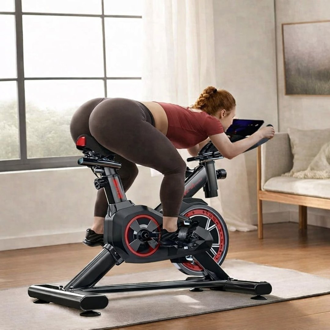 Bike Ergométrica 8kg Fitness Treino musculação Academia 120kg com Painel Digital Squeeze