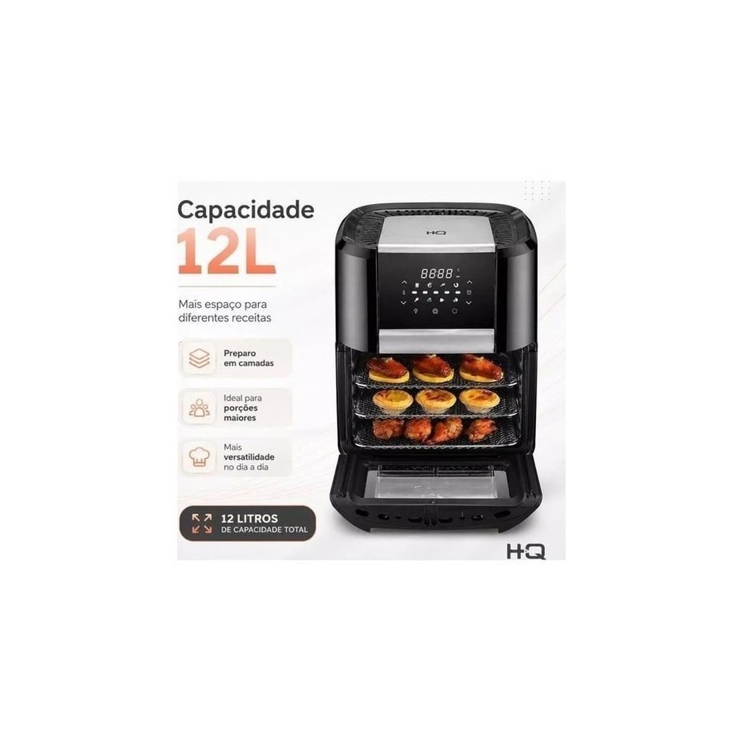 Fritadeira Elétrica Air Fryer Oven Hq 12 Litros 1700W Preto Ra 015 220v