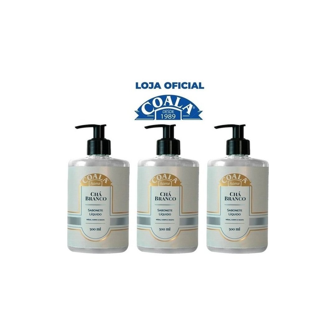 Kit 3 Unidades Sabonete Líquido Chá Branco 500 ml