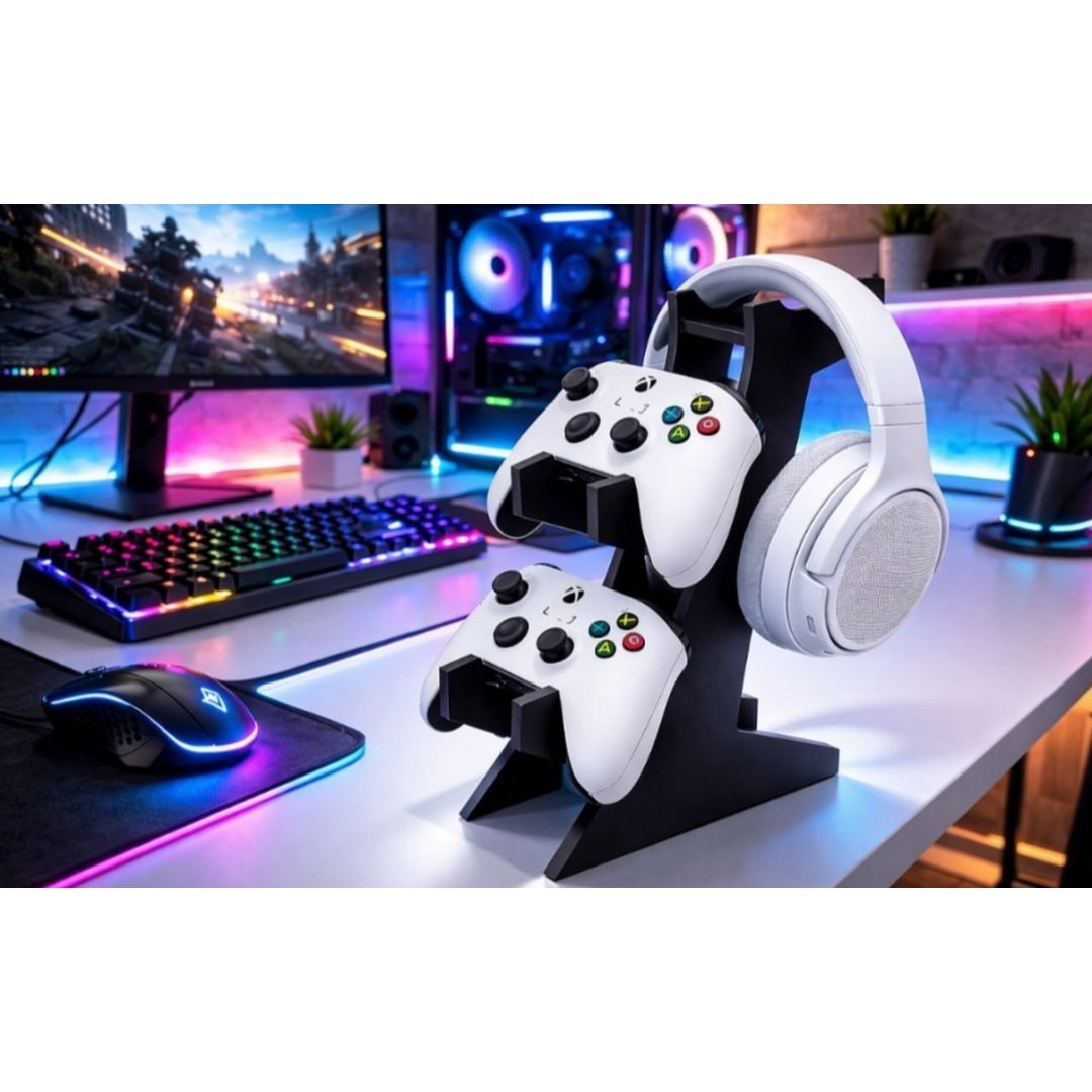 Suporte Gamer Porta Controle Videogame Para Ps4 Xbox Ps5 Fone de Ouvido Headset