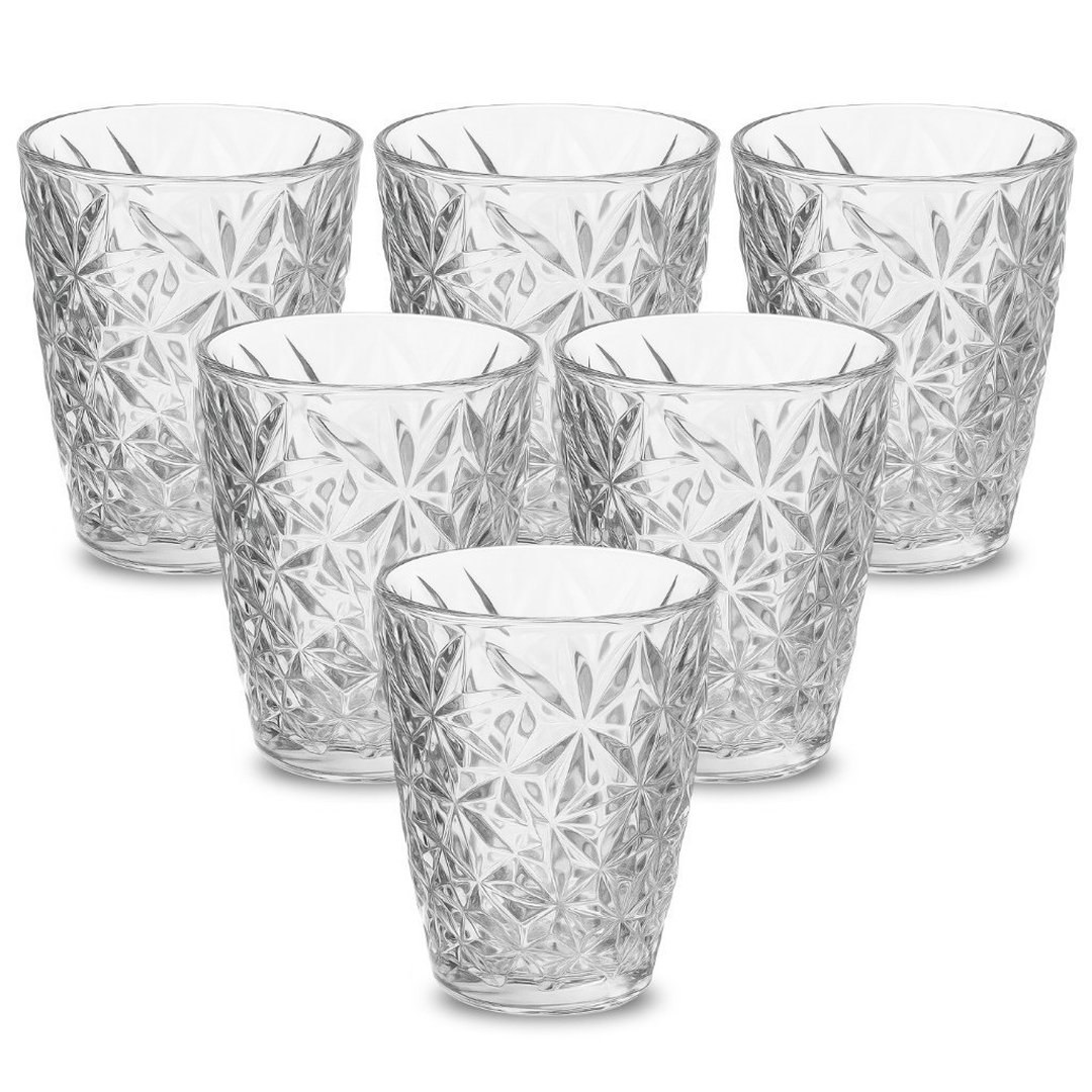 Jogo 6 Copos de Vidro Transparente 300ml Vidro Grosso Luxo