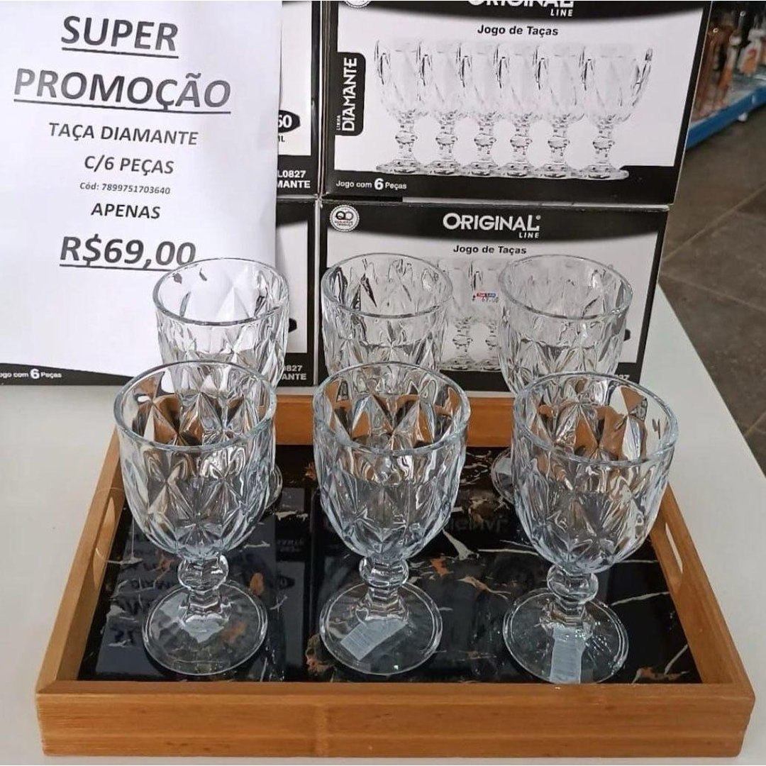 Jogo de 6 Taças de Cristal 330ml