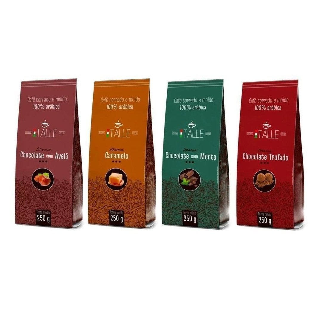 Café Aromatizado Cafe Torrado e Moido Café Italle Sabores Aroma 250g (4 opções)