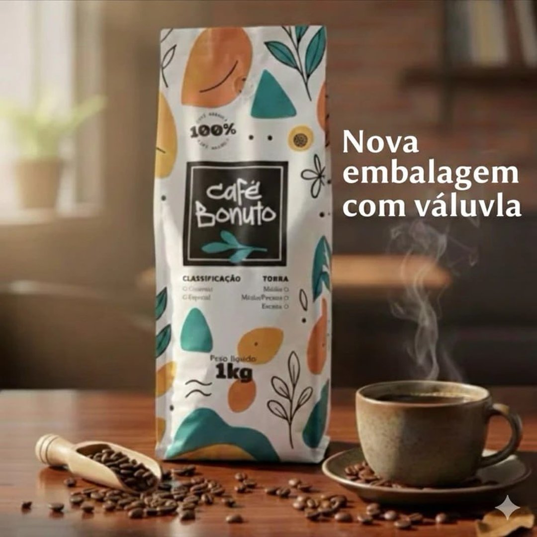 1 Kg Café 100% Arábica em Grãos Bonuto Torra Média