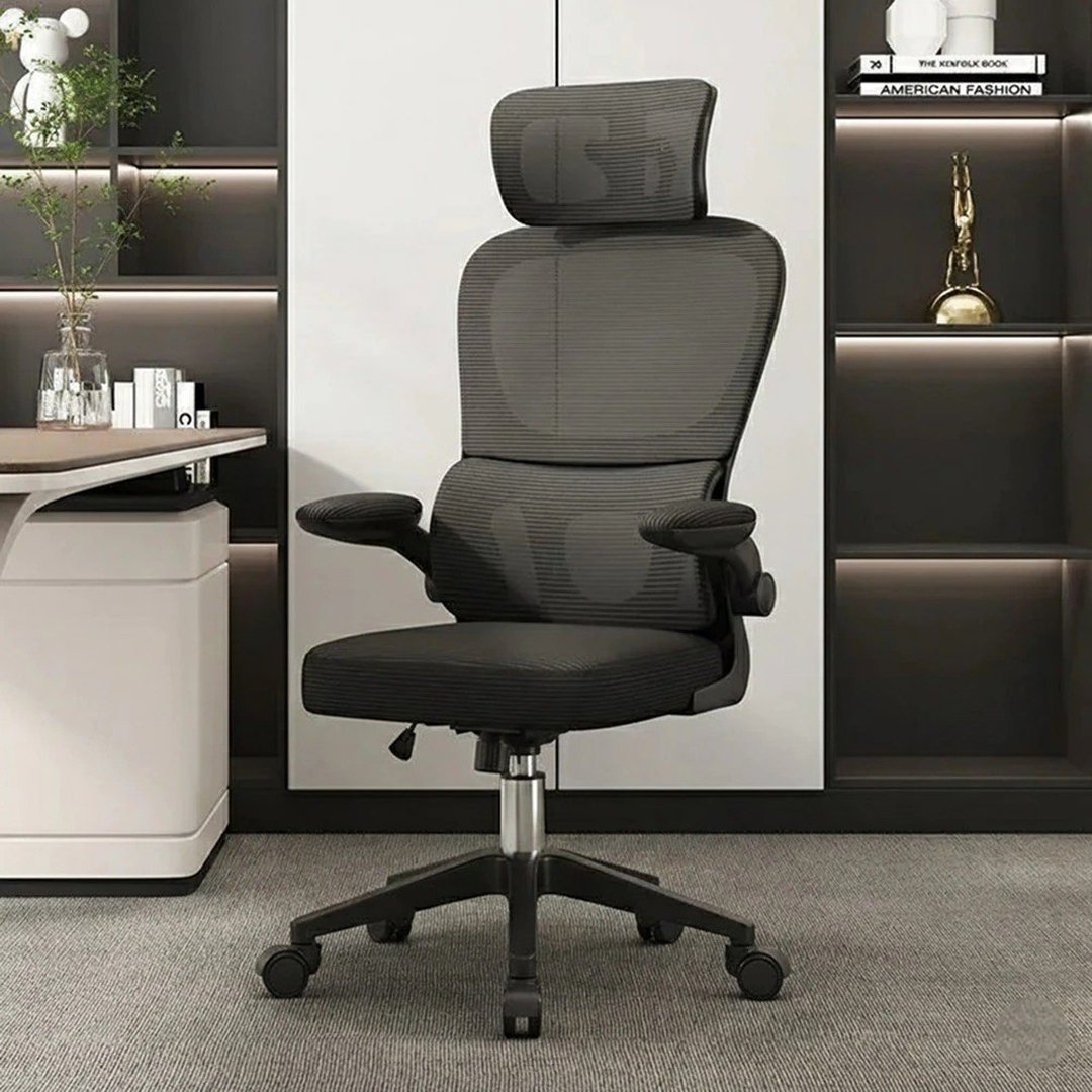 Cadeira Escritório Ergonômica Giratória Apoio Braços e Lombar Syberflex