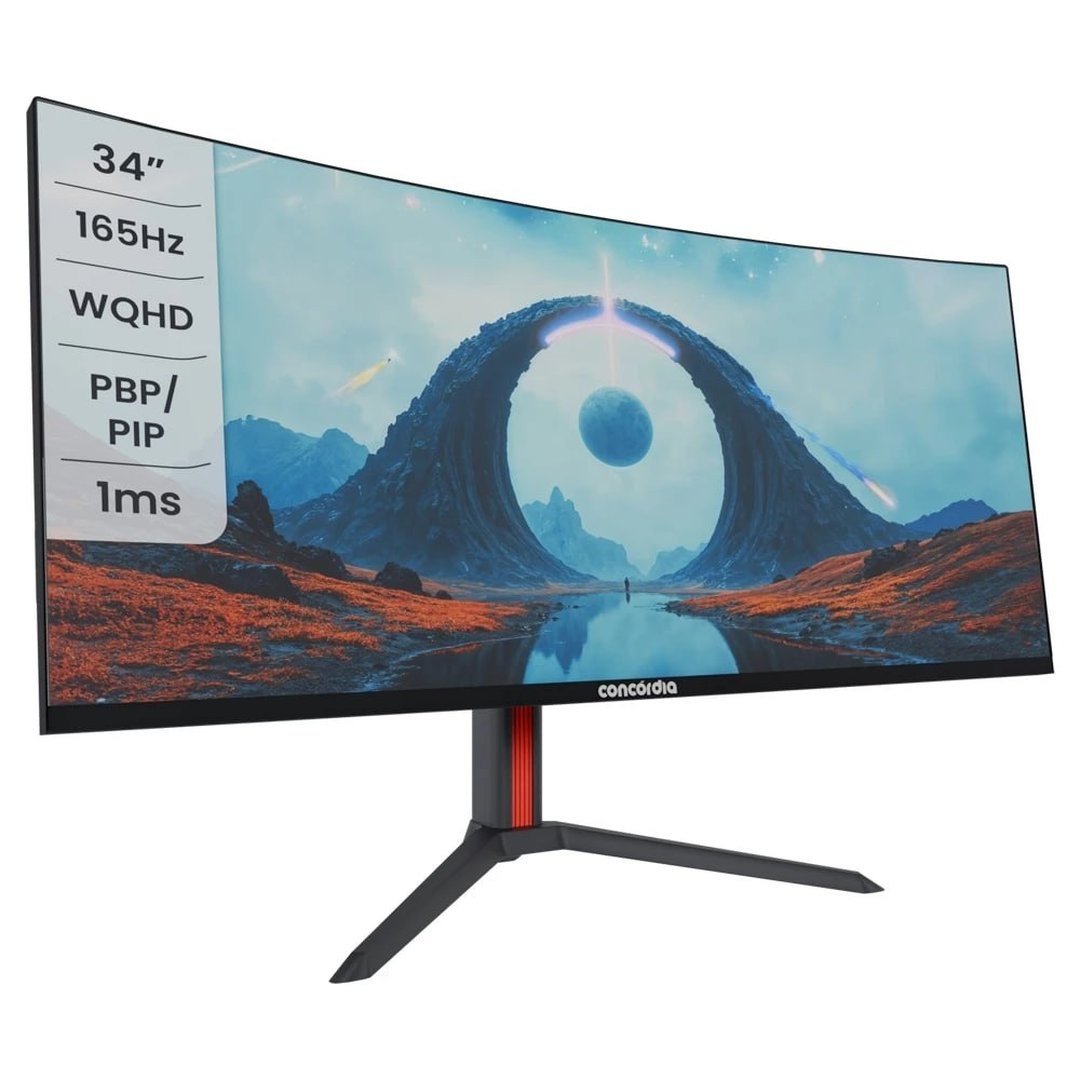 Monitor Gamer Curvo Ultrawide UZ340 Concórdia 34'' WQHD 165hz 1ms