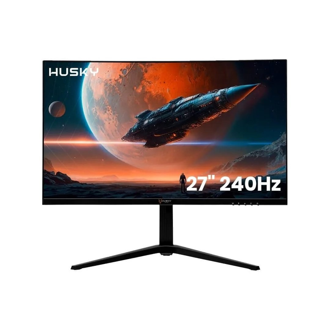 Monitor Gamer Curvo Husky Blizzard 27' LED Full HD, 240Hz, 1ms, HDMI e DisplayPort, 99% sRGB, Adaptive Sync, Ajuste de Altura HGMT006