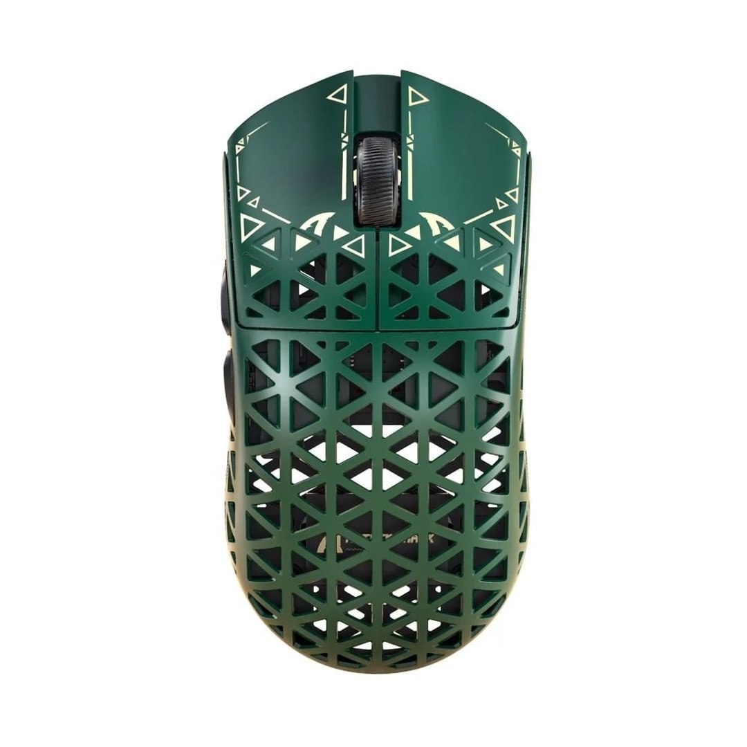 Mouse Gamer Sem Fio Attack Shark R5 Ultra, 42000 DPI, Fibra de Carbono, Switch Óptico, Tri-Mode Wireless Bluetooth USB-C, Verde R5 ULTRA