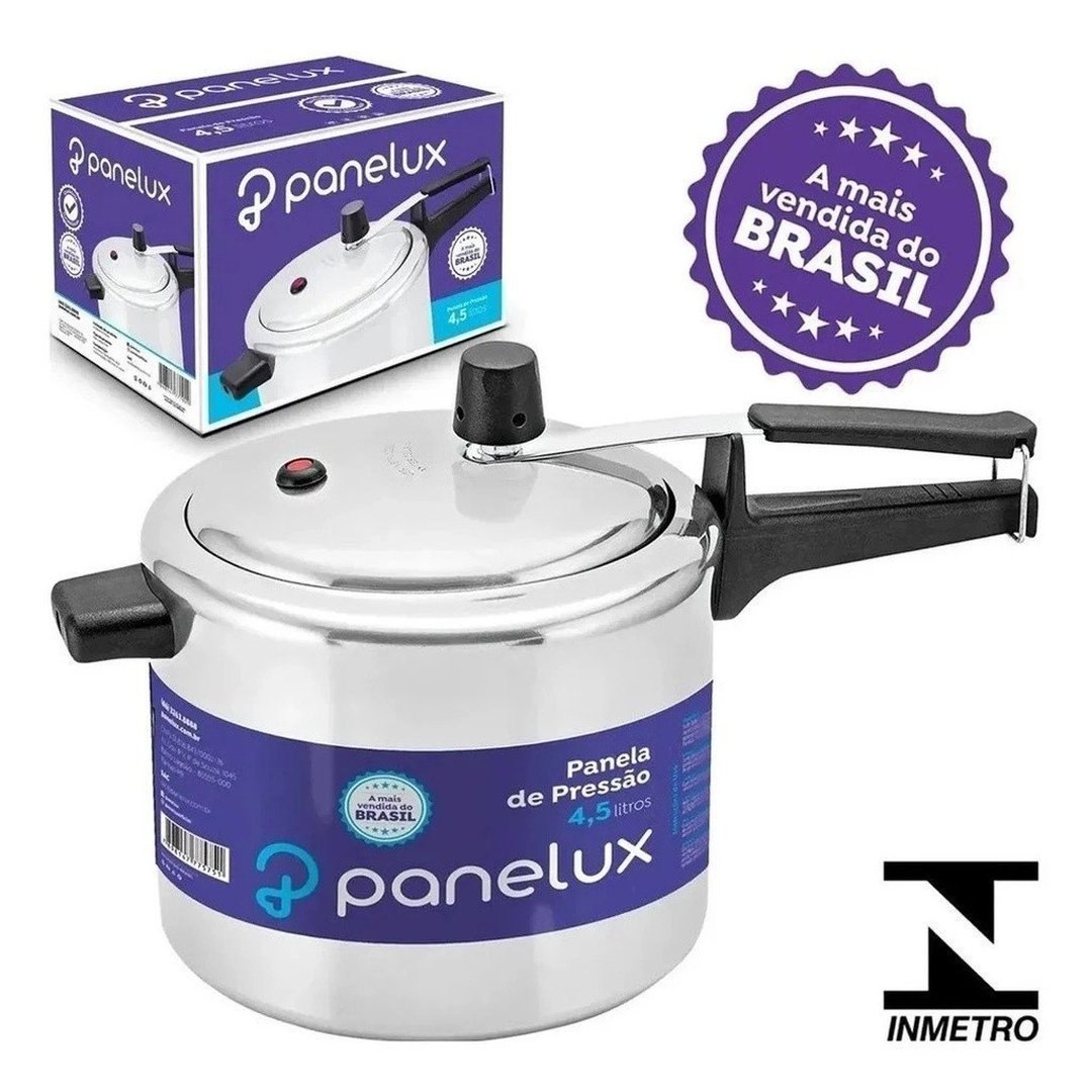 Panela De Pressão 4,5litros Panelux Linha Classic Alto Brilho