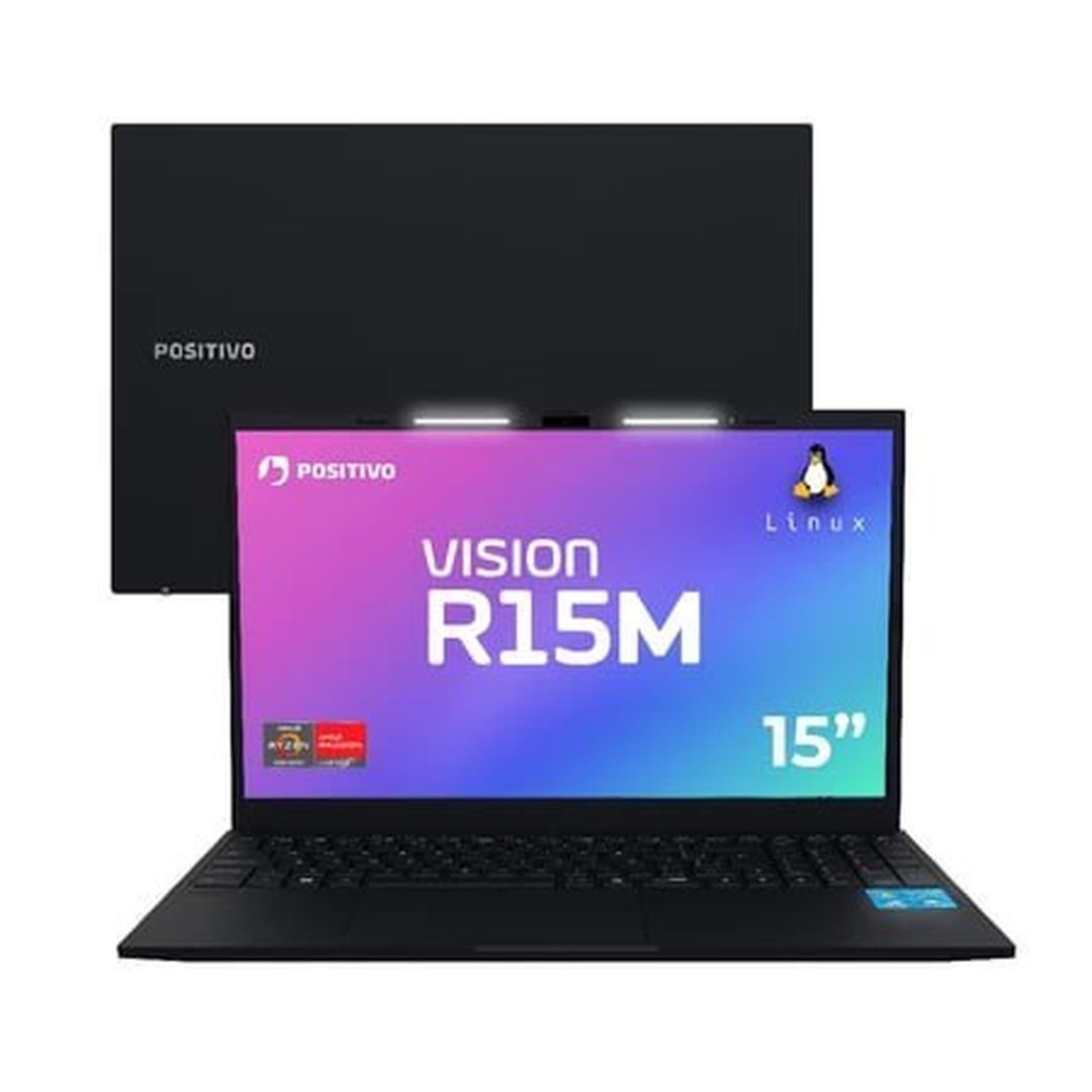 Notebook Vision R15M Ryzen 7-5825U Linux 8GB RAM 256GB SSD Wi-Fi 6 IPS Positivo AMD