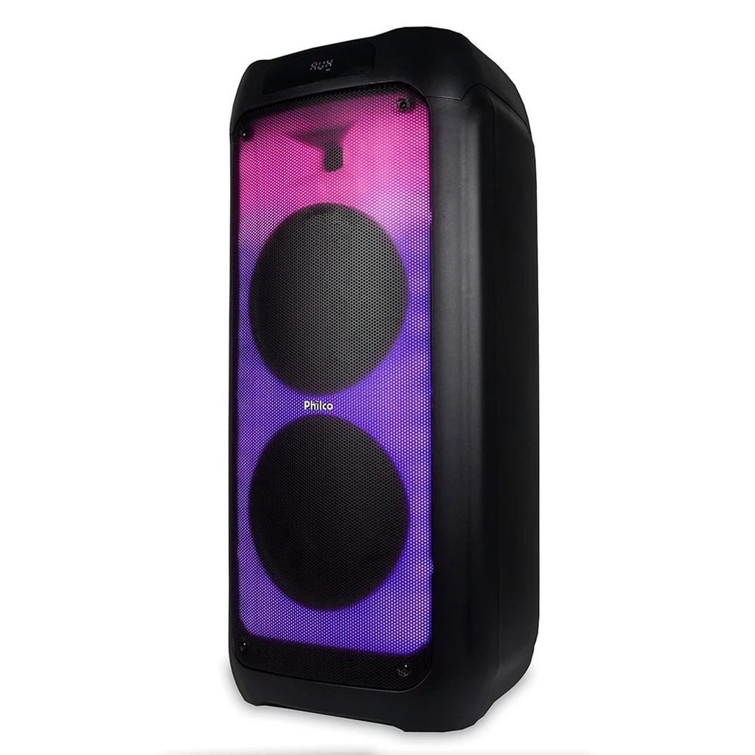 Caixa de Som Acústica Philco PCX7200, Bluetooth, Potente para Festas, Luzes Flash, Preto 56603799
