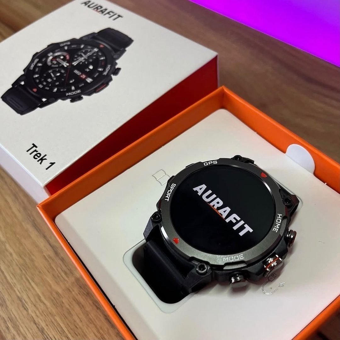 Relógio Smartwatch Aurafit Trek1 Com Gps À Prova D'água 5atm