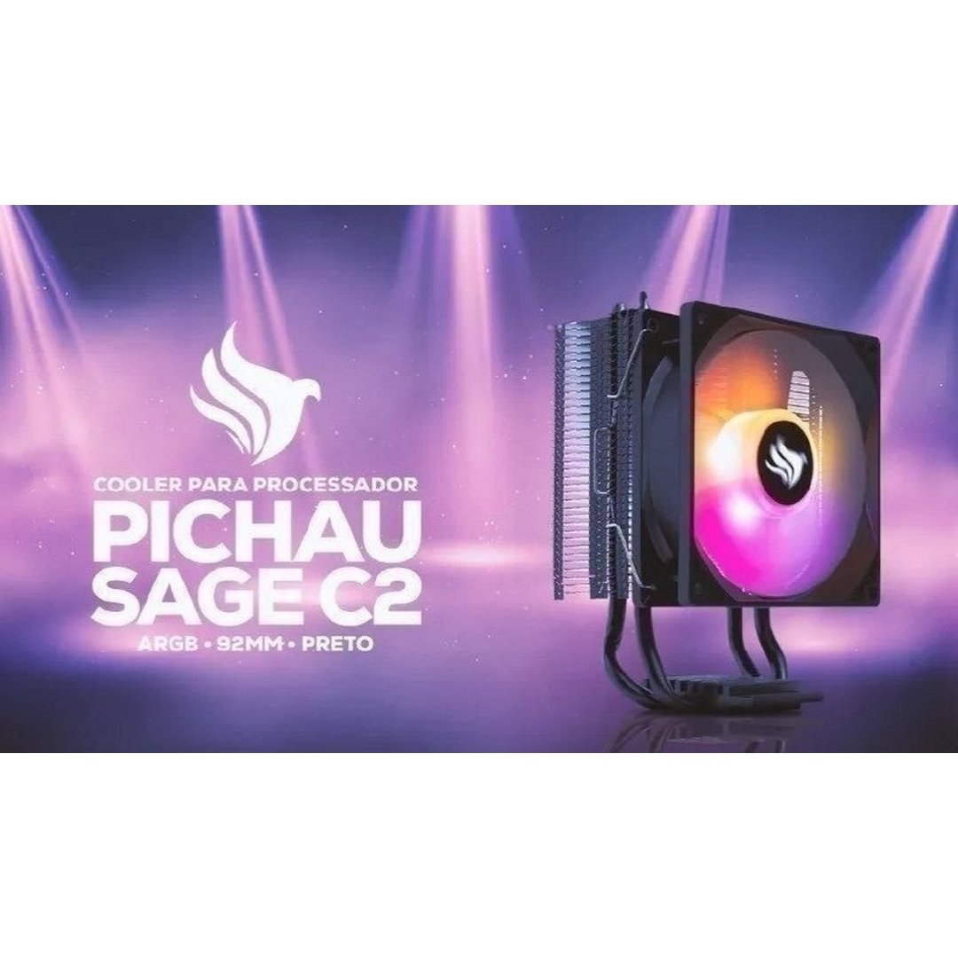 Cooler Para Processador Pichau Sage C2, Argb, 92mm