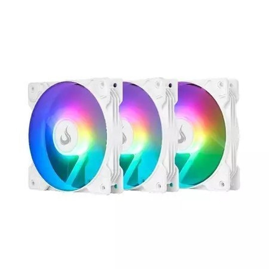 Kit C/3 Ventoinhas Rise Mode X 120mm Argb Branco Rm-Xld-02-Argb
