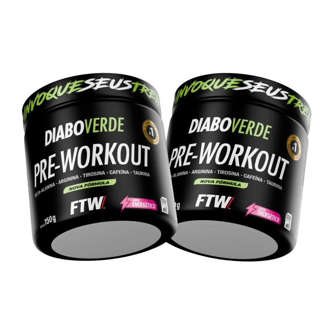Kit 2x Pré Treino Diabo Verde Pre-Workout 150g Ftw (Vários sabores)