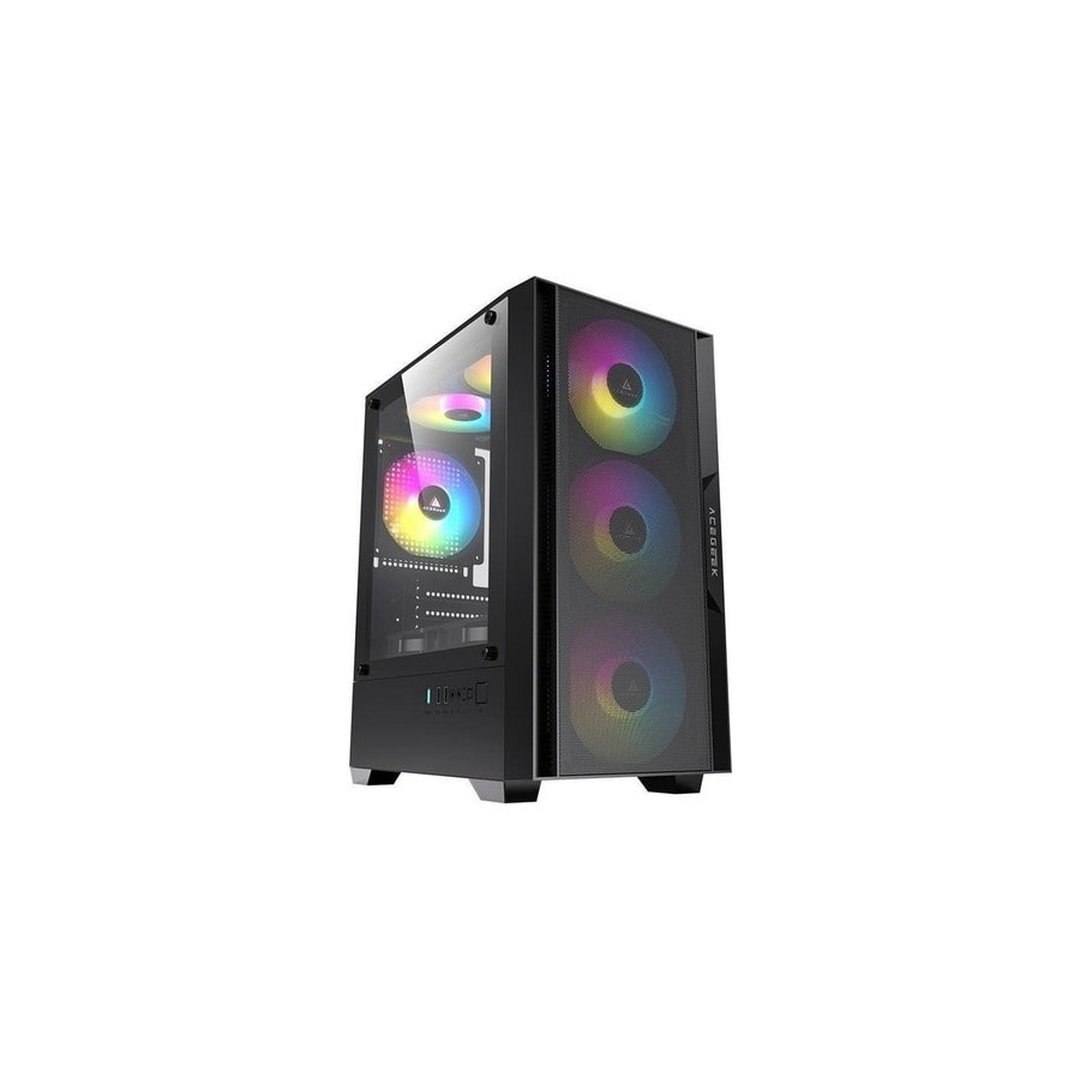 Gabinete Gamer Acegeek Stratus Mesh, Mid-Tower, Lateral de Vidro, Preto, Ag-Stratus-Mesh-Bk