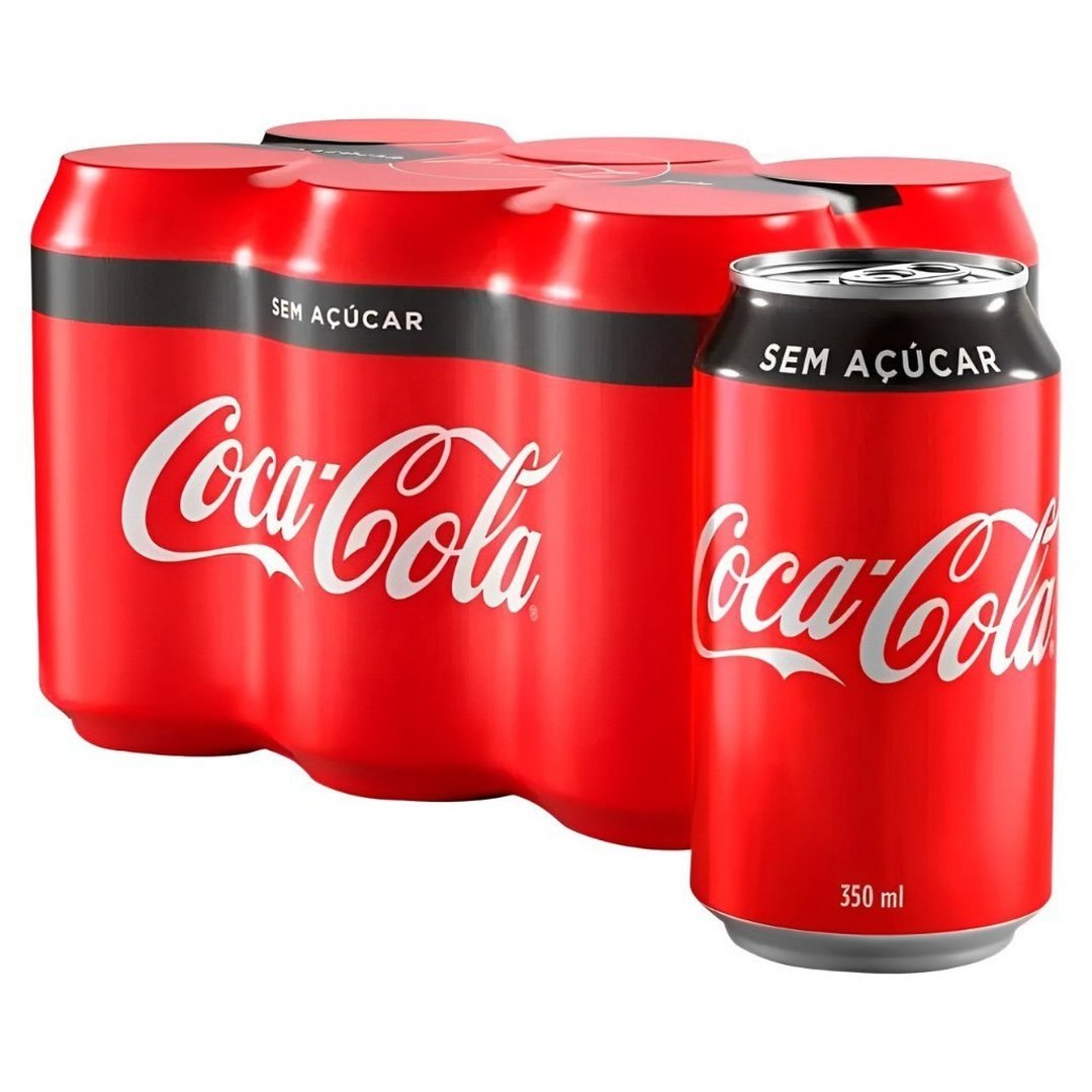Bebida Refrigerante Coca Cola Zero Lata 350ml C/6 Unidades