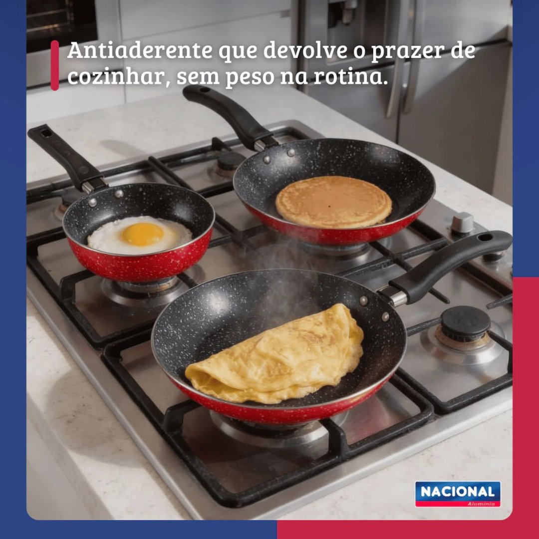 Jogo De Frigideiras Francesas 3 Peças 14 18 24Cm Nacional