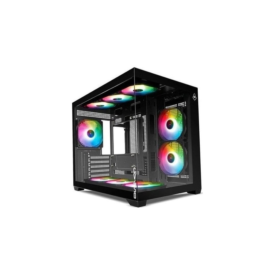 Gabinete Gamer Mancer CV450, Mini-Tower, Lateral de Vidro, Com 9 Fans, Preto, MCR-CV4509F-BK