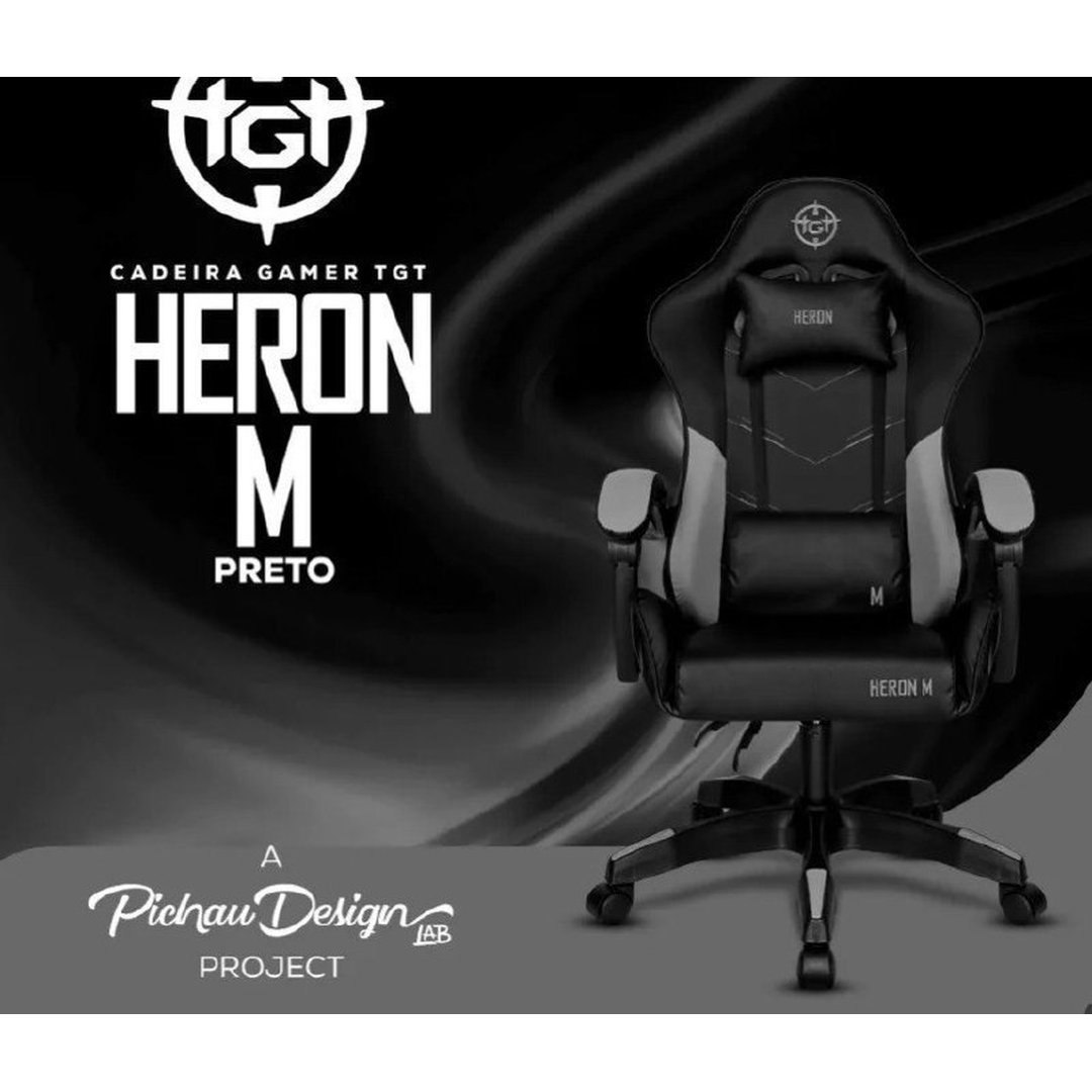 Cadeira Gamer TGT Heron M, Preto, TGT-HRM-BK02
