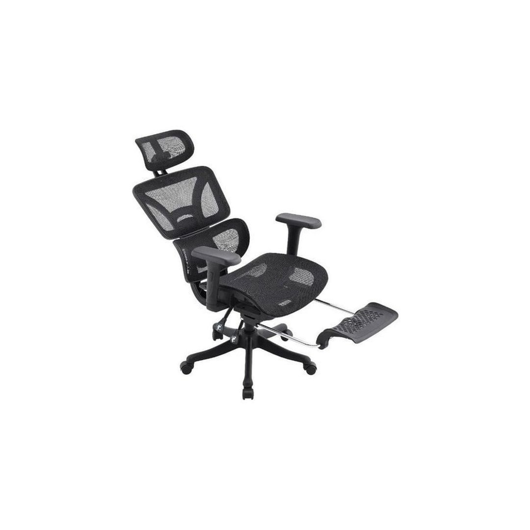 Cadeira Presidente Ergonomica Escritorio Mesh Reclinavel Com Apoio De Pes Retratil E Apoio De Cabeça