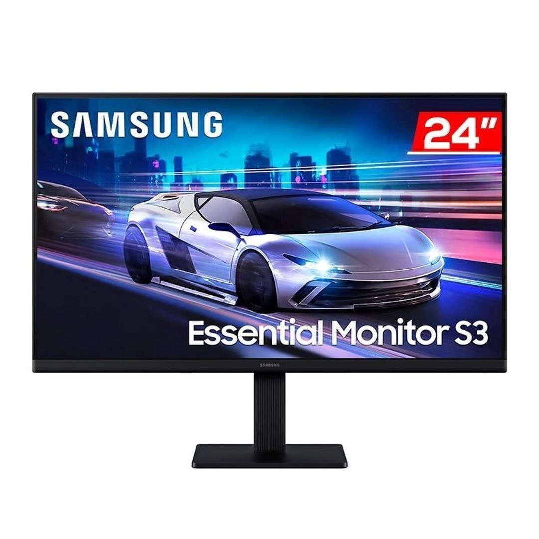 Monitor Samsung 24 Essential S3 Fhd Ips 120Hz 5Ms, 2 Hdmi, Super Fino, 3 Side Boardless, Ls24f320galmzd