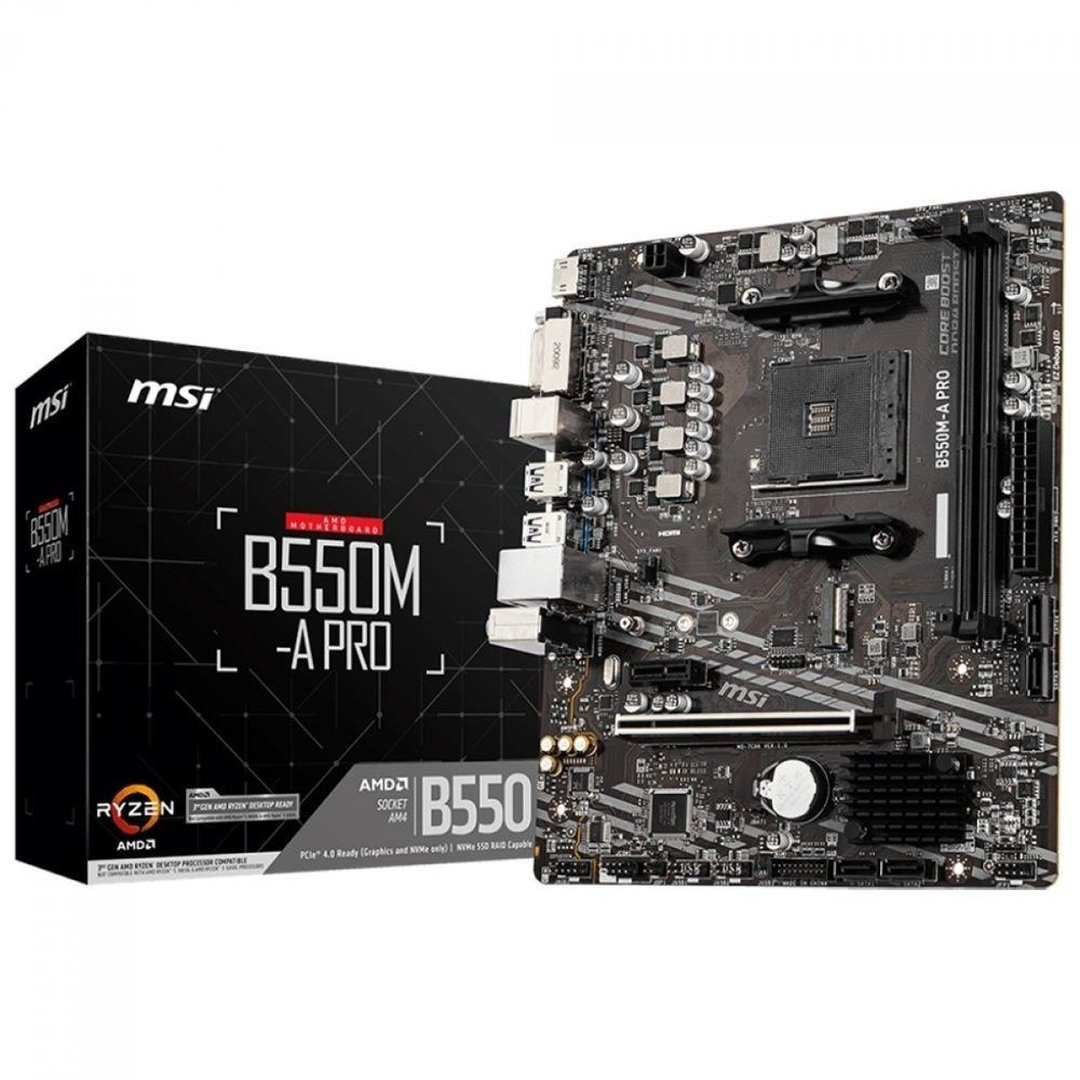 Placa Mãe Msi B550m-A Pro Amd Ryzen Am4 Ddr4 Matx M.2 Hdmi/dvi