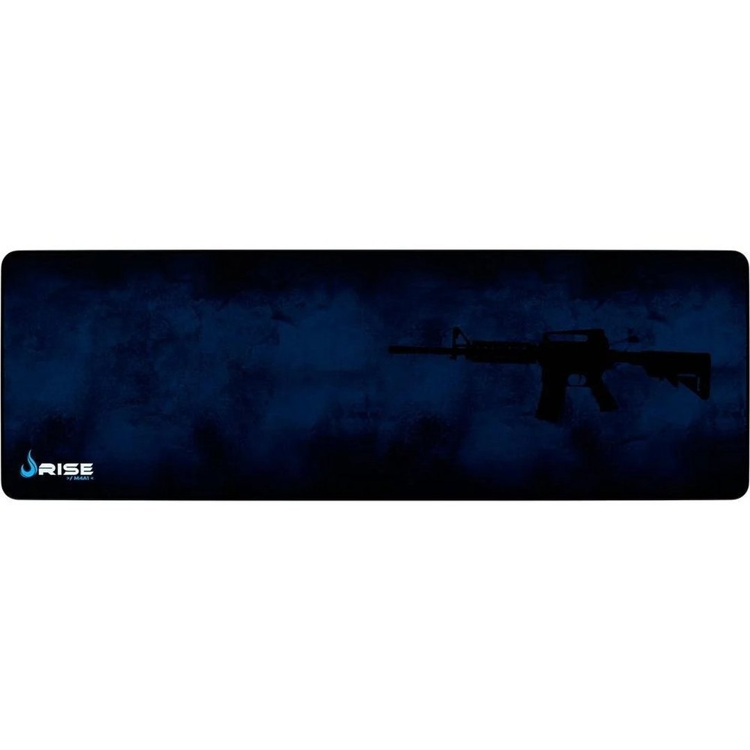 Mousepad Gamer Rise Mode Speed, M4A1, Estendido (900x300mm), Azul