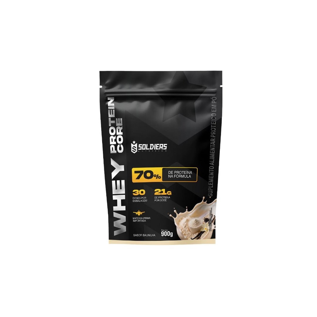 Kit Whey Core 70% de Proteína Concentrada 900g