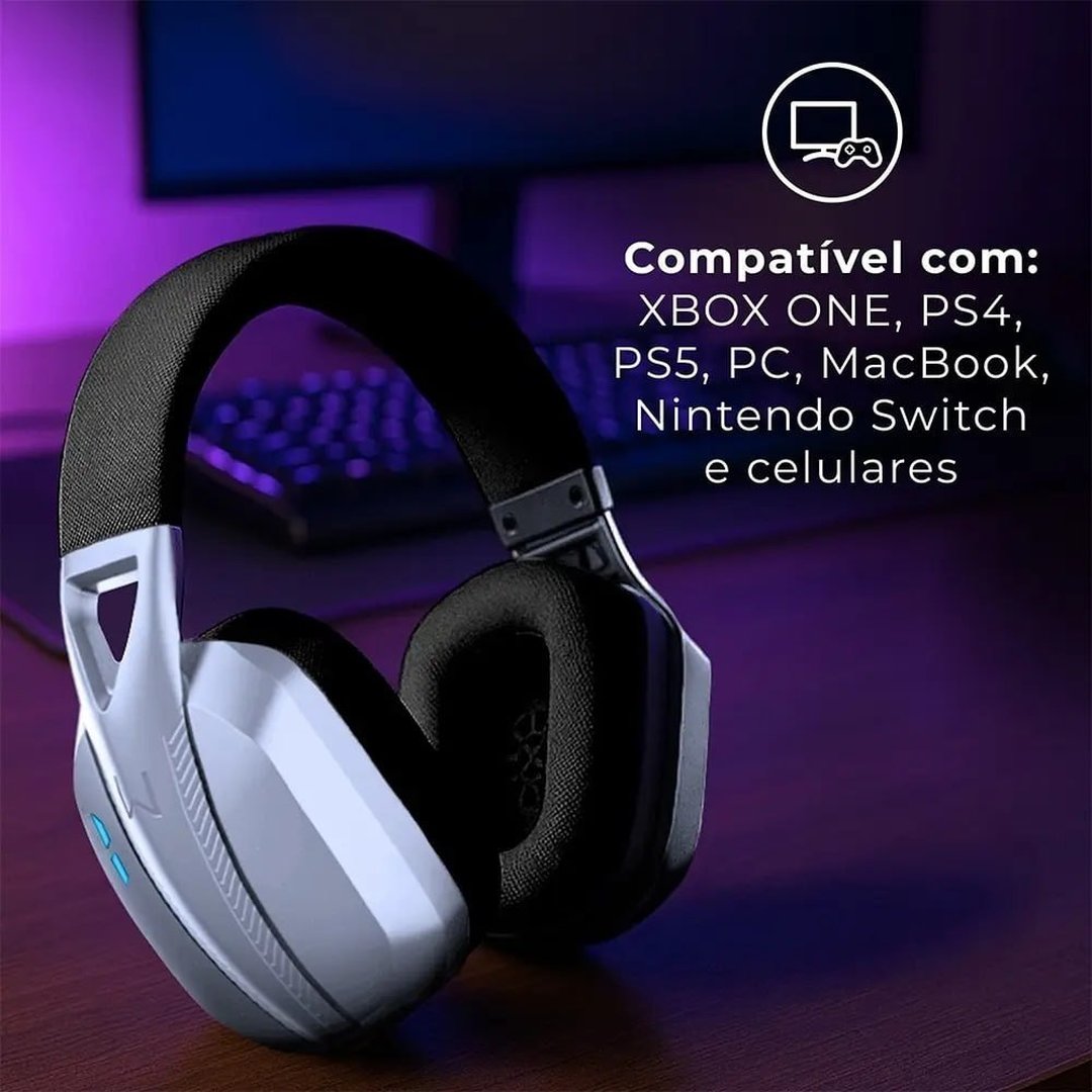 Headset Gamer Wireless Warrior Ph703 Preto
