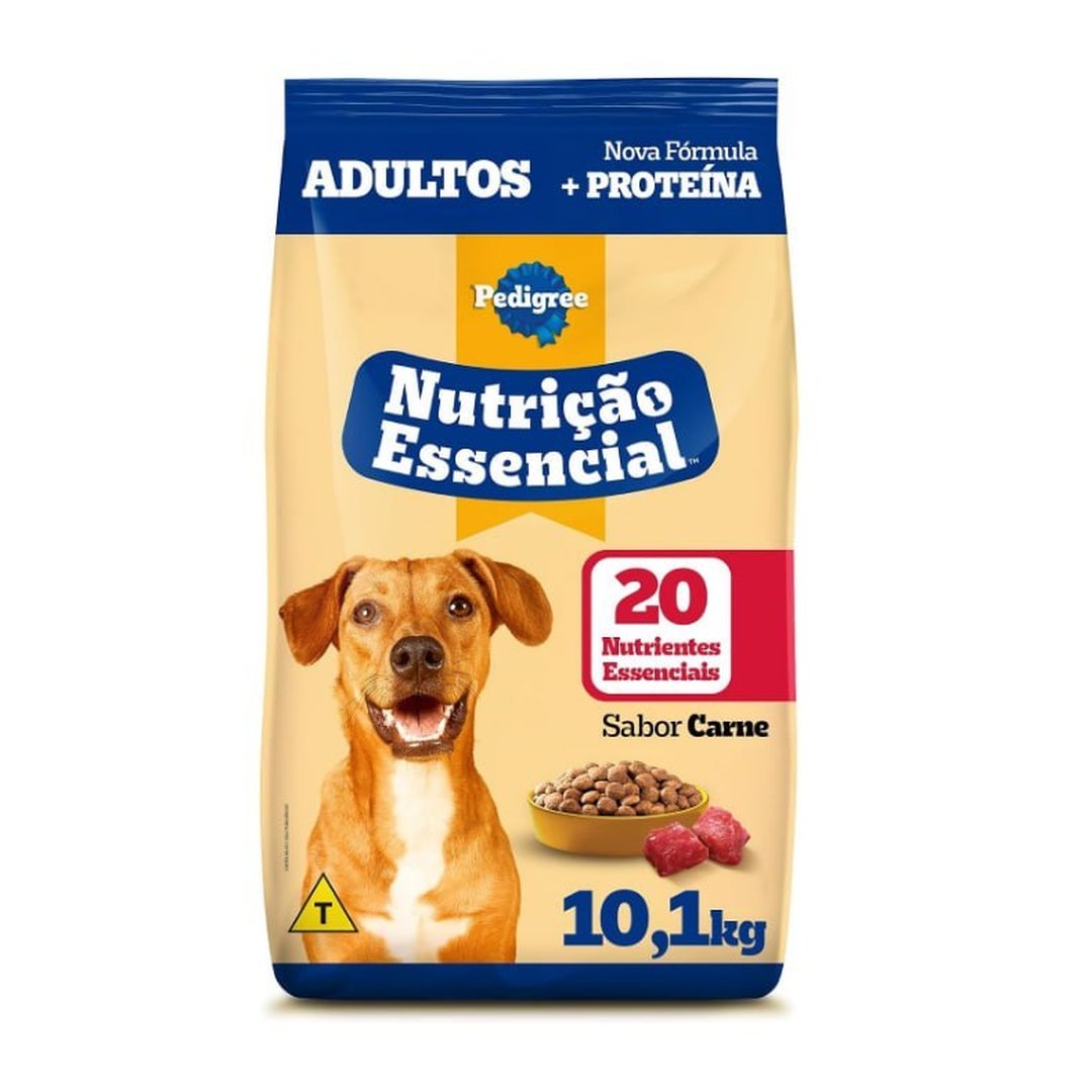Ração PEDIGREE Carne Para Cães Adultos Nutrição Essencial, 10.1kg