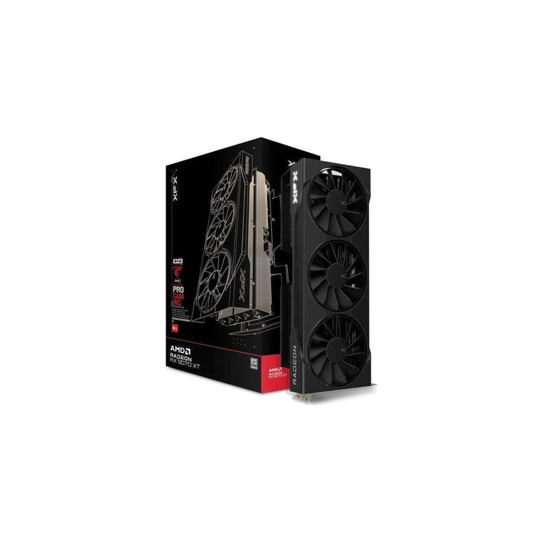 XFX Placa gráfica Swift AMD Radeon RX 9070XT Triple Fan Gaming Edition 16GB GDDR6, preta