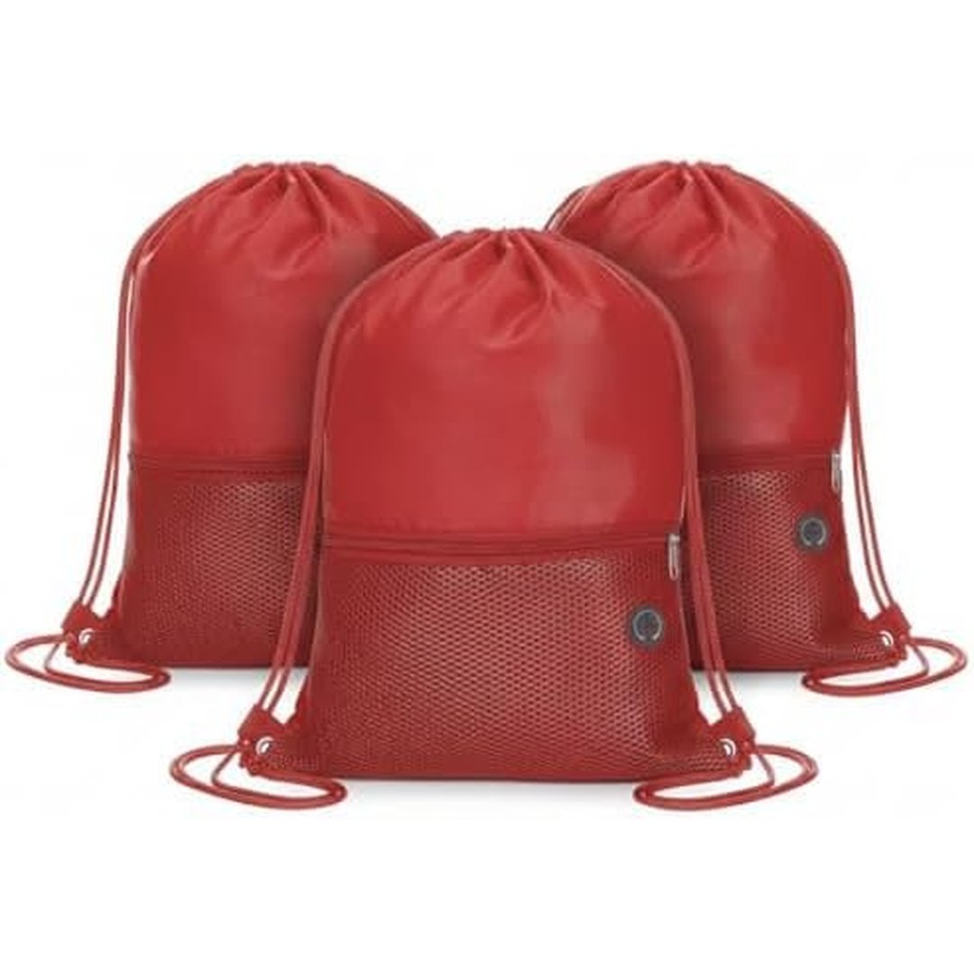 Mochila Saco Esportiva em Poliéster 210D, Multicolorida, com Bolso Frontal com Zíper, 43x32cm, 5 Cores