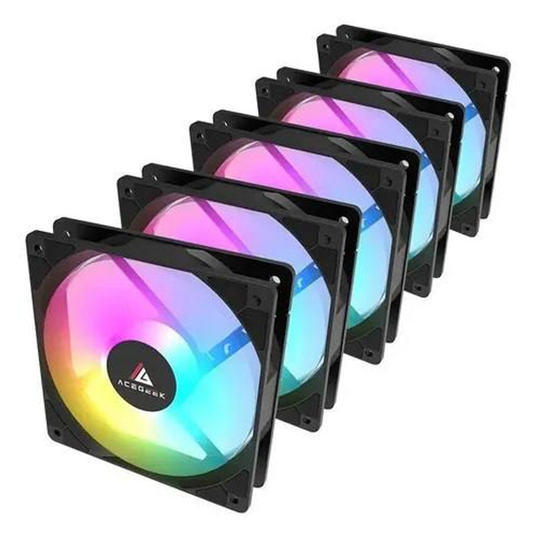 Kit 5 Ventoinhas Acegeek Rw12 5x1, Rainbow, 5x120mm