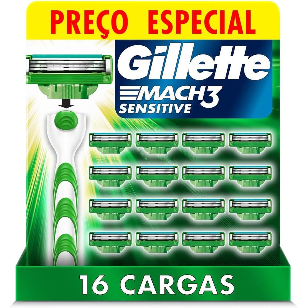 Carga para Gillette Mach3 Sensitive 16 unidades