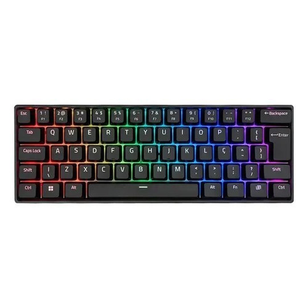 Teclado Mecânico Akko 3061S Preto 60% ABNT2 Switch Orange RGB USB-C