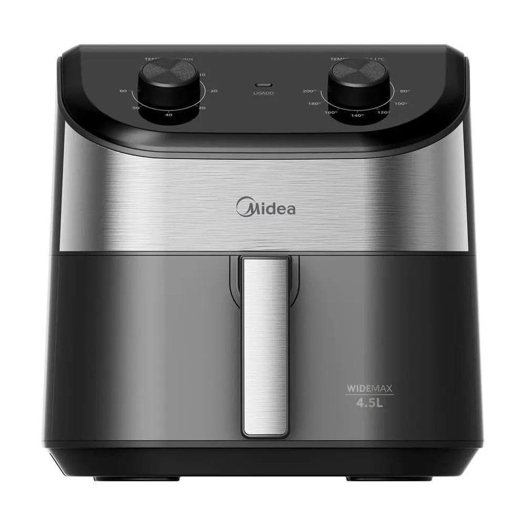 Fritadeira Midea Air Fryer 4,5L, design de dois botões, ampla faixa de temperatura de 80°C a 200°C, prato antiaderente para vegetais, 1550W, 110V, FWM45P1