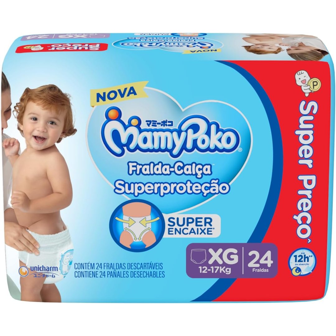 MamyPoko Fralda-Calça Superproteção XG 24 Unidades