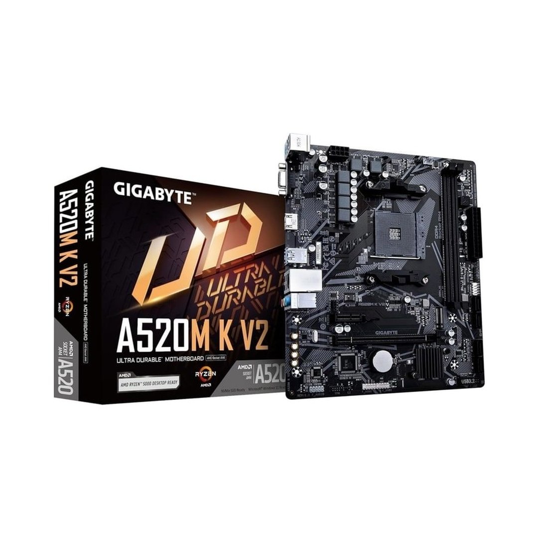 Placa Mãe Gigabyte A520M K V2 (AM4/2xDDR4/HDMI/D-Sub/M.2/USB 3.2)