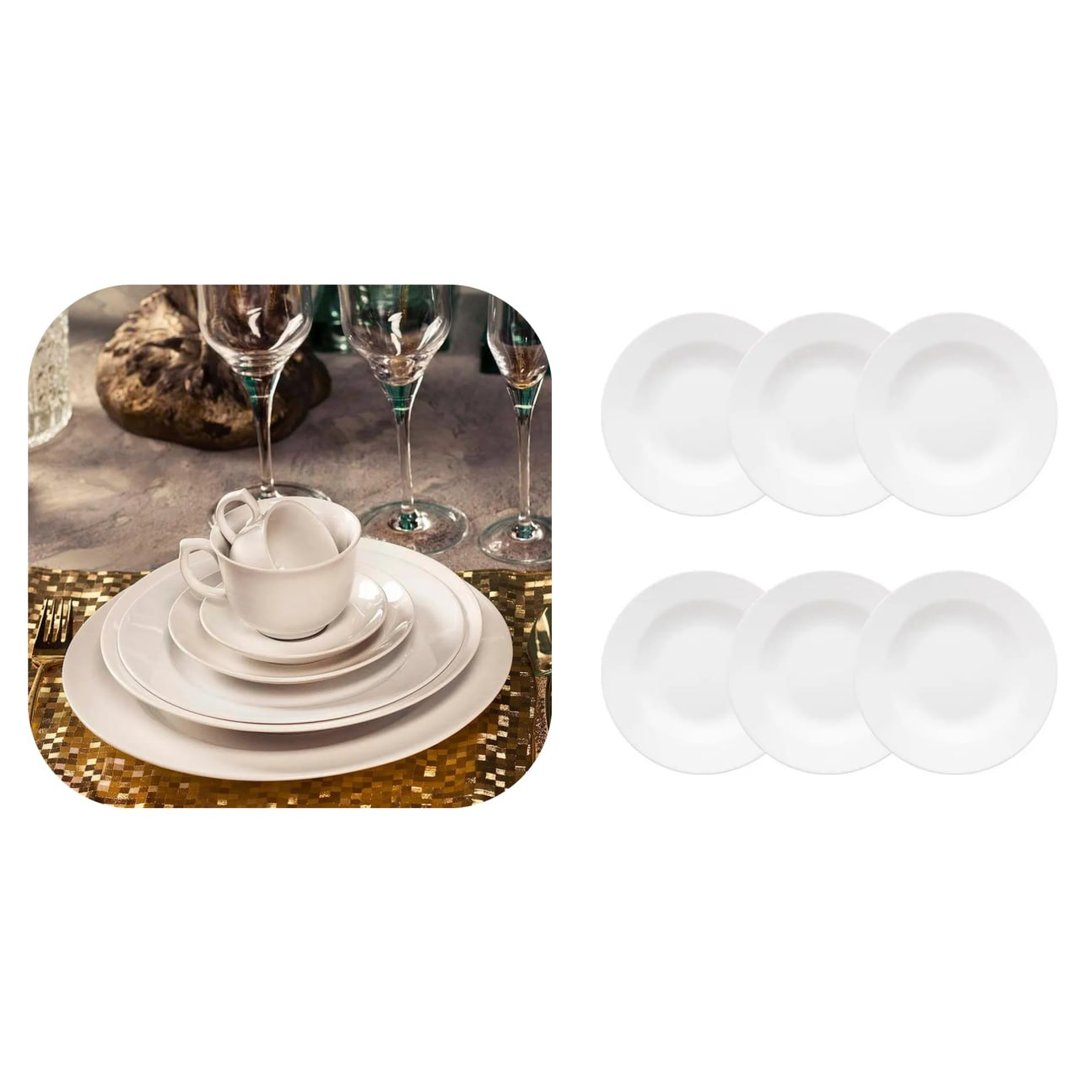 Jogo de 06 Prato Fundo 23,5cm Flamingo White Oxford