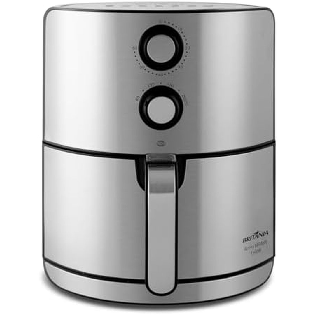 Fritadeira Air Fryer Britânia BFR46PI 4,6L Display Analógico Preto e Inox 1500W 220V